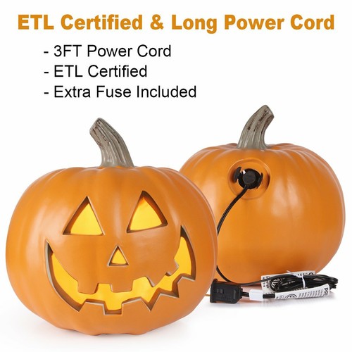 Large Pumpkin Jack O Lantern Led Lights Pumpkin Indoor Outdoor Halloween Decor - Picture 24 of 76