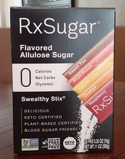 RX SUGAR FLAVORED ALLULOSE SUGAR 30 PACK KETO PLANT-BASED BLOOD SUGAR FRIENDLY