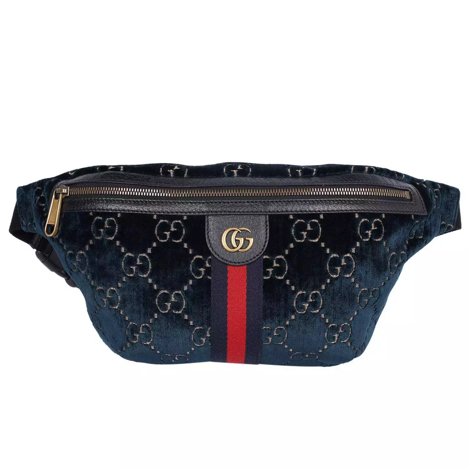 Sac ceinture Gucci velours GG monogramme toile bleu beige