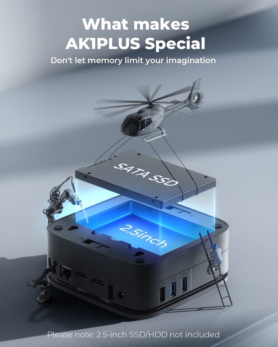 NiPoGi AK1PLUS Mini PC Intel 12th Gen N100 12/16GB DDR4 RAM 256