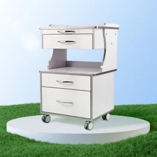 Dental Trolley Rolling Tool Cart Mobile Cabinet Built-in Socket 3 Drawers
