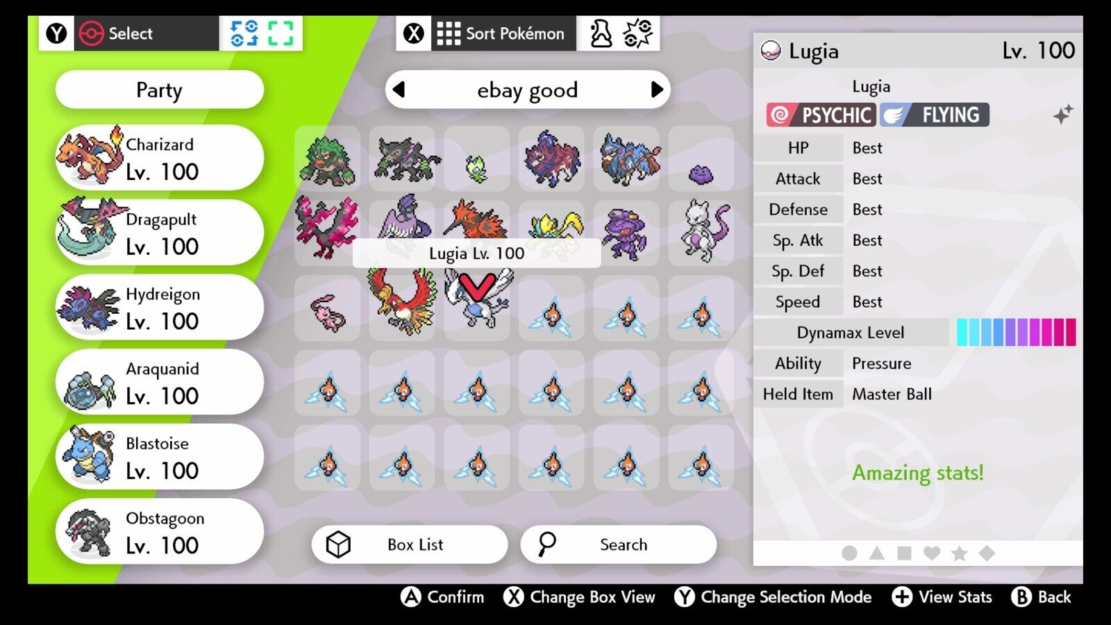 Ultra Shiny 6IV LUGIA / Pokemon Sword and Shield / Johto 