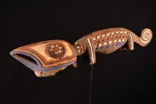 22312 A Primitive African Gurunsi Camelion Statue Burkina Faso