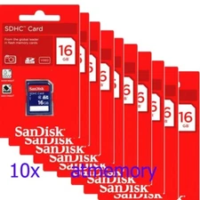 10x SanDisk 16GB SD SDHC 16G Class 4 Memory Card Lot of 10pcs Retail Pack