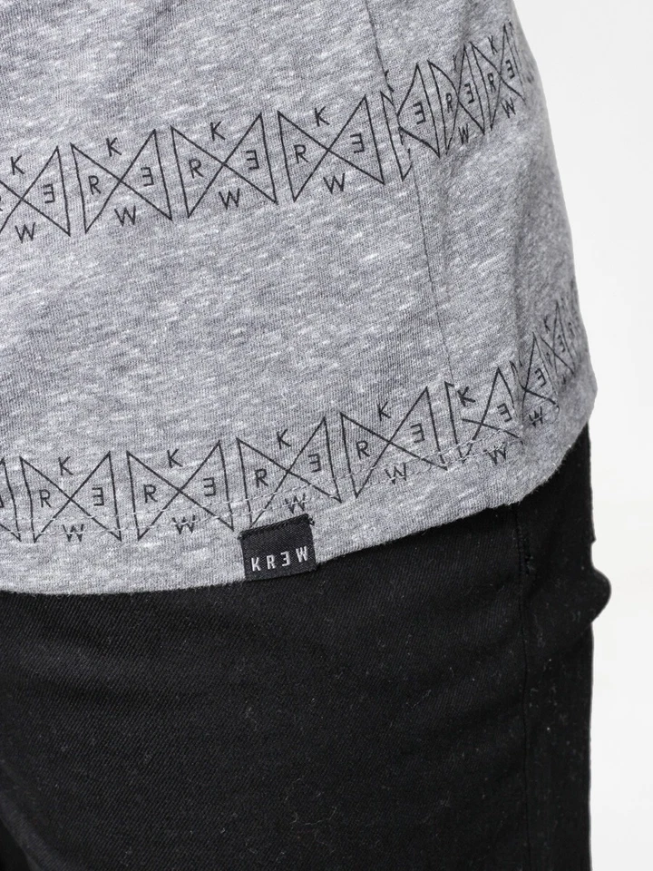 Kr3w Mens Triad Stripe S/S T-Shirt Grey Size Medium - Изображение 4 из 4