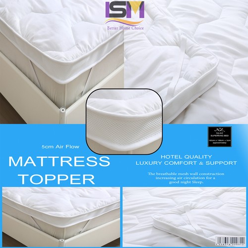 Premium Microfiber Air Flow Mattress Topper 5CM Thick Protector Mattress Pad - Picture 11 of 30