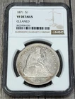 1871 P Seated Liberty Silver Dollar, NGC Very Fine, With Motto