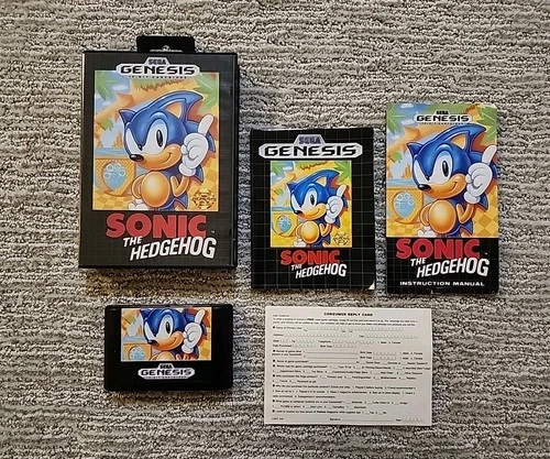 Sonic the Hedgehog 1 Sega Genesis True First 1st Print Retail Made In Japan CIB