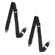 Chevy Bel Air 1955 - 1957 Standard 2pt Black Lap Bucket Seat Belt Kit - 2 Belts 