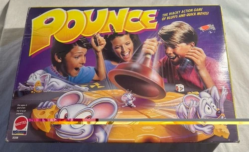 Vintage Pounce Board Game Fast Action Bluff Party Mattel Toy Mouse READ