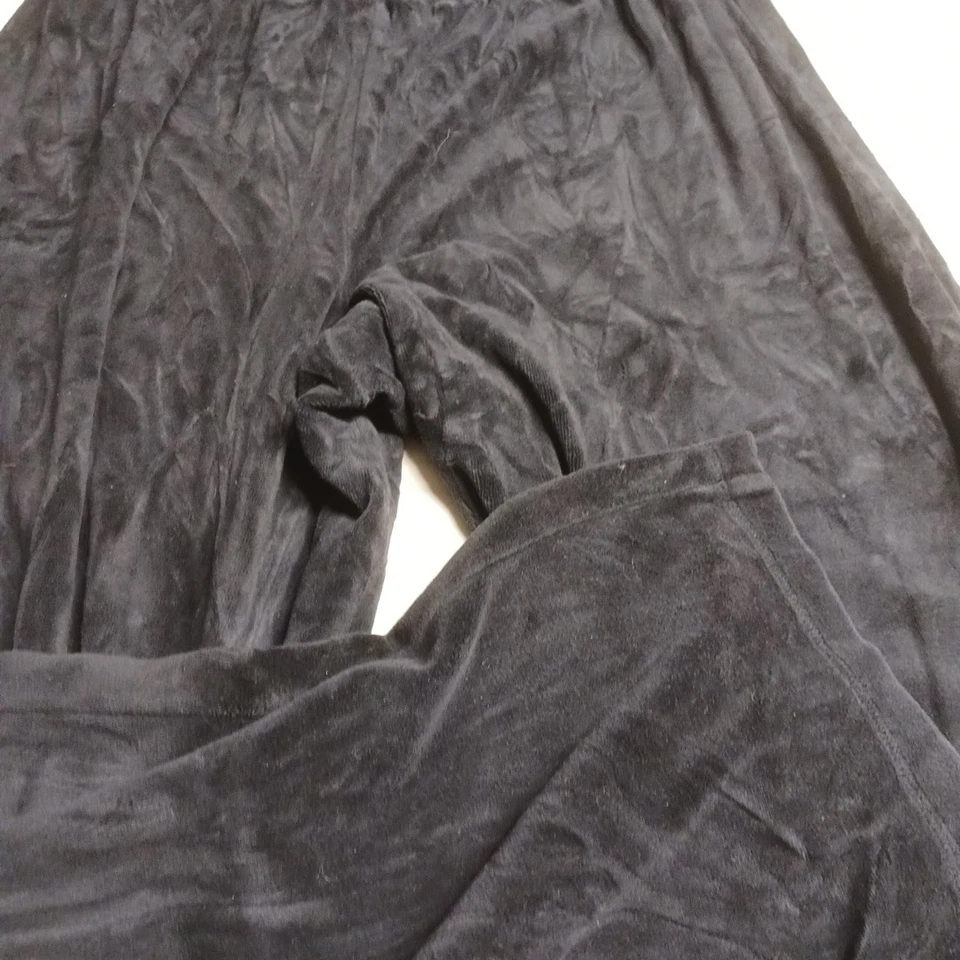 Kim Rogers  1XL Velvet Pull-On Pants Velour Wide Leg Lounge Cozy Black - Image 2 of 4