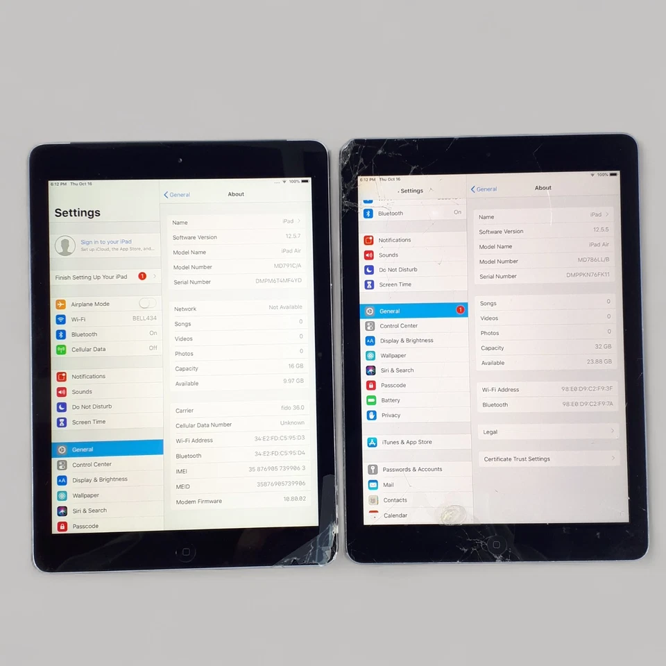 Apple iPad 16GB/32GB Wi-Fi + Cellular A1474/1475 Cracked Display Lot of 4 - Image 4 of 4