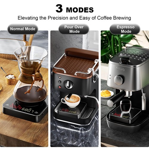 Mini Báscula de Café UNIWEIGH con Temporizador, Báscula de Espresso Recargable, 2kg/0.1g Precio - Imagen 4 de 8