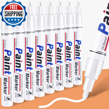 White Permanent Marker Waterproof 8 White Paint Markers for Metal Surface...