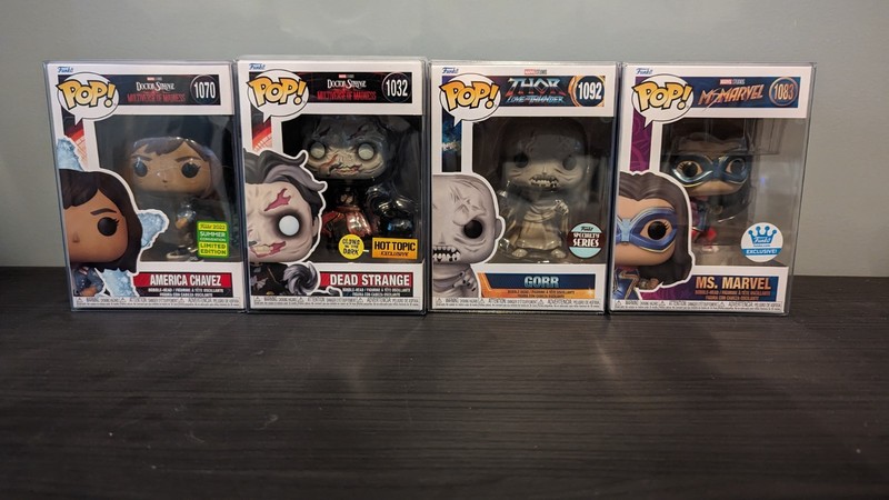 Marvel Funko Pop Lot - America Chavez, Dead Strange, Gorr, Ms. Marvel