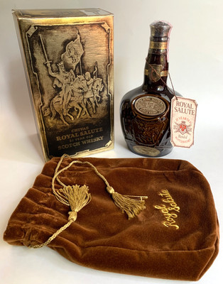  Chivas Royal Salute 21 Years Blended Scotch Whiskey Bottle (EMPTY) + Box + Bag