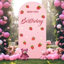 Berry First Birthday Wall Decal Girls Sweet One Birthday Party Decoration Lar...