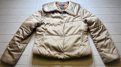 George By Mark Eisen Missy Diamond Quilted Gold Puffer Women s Coat S Snap Close