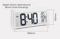 Bestfor Large Digit LCD Alarm Clock ,Temperature, Day, Month, Wall Stand Mount