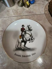 Vintage Lipizzaner Horse & Rider Decorative Plate Spaniche Hofleitchule Germany
