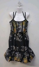 Fashion Nova Royal Treatment Bandage Bubble Mini Dress Size Large Black Combo