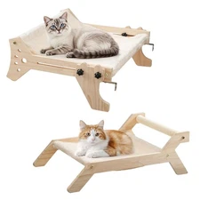 Cat Window Perch with Support Legs Indoor Elevated Cat Hammocks Set of 2 Soft...