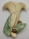Vintage McCoy Art Pottery Hand Painted Wall Pocket Vase White Calla Lily
