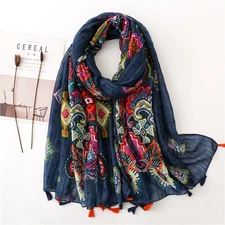 Turkish Women Scarf Classical Print Oversize Soft Shawl Hijab Foulard