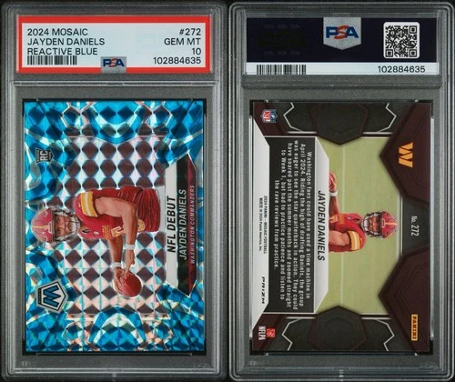 2024 Panini Mosaic - NFL Debut Jayden Daniels #272 Reactive Blue (RC) - PSA 10