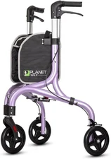 3 Three Wheel Rollator Walker For Seniors Portable Foldable Ultra Lightweight