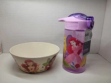 Zak! Disney Melamine Bowl  & 16 Oz. Leak-Proof Water Bottle