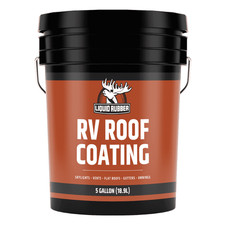 Liquid Rubber Solar Reflective RV Roof Coating  White, 5 Gallon, Covers 250 Sq Ft