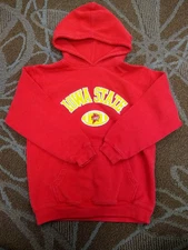 J. America Vintage Iowa State Hoodie Size Youth Medium Crimson and Gold Pullover