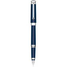 Montegrappa Fountain Pen Parola Navy Blue Barrel with Chrome Trim, Fine ISWOT2AD