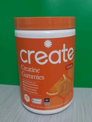 Create Creatine Monohydrate Gummies Strength, Orange 90unit **FREE SHIPPING**