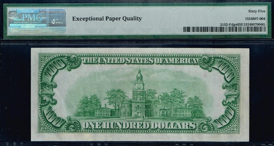 $100 1934 Atlanta FRN. Fr. 2152-Fdgs. TOUGH GEM NOTE. PMG 65 EPQ - Image 2 of 3