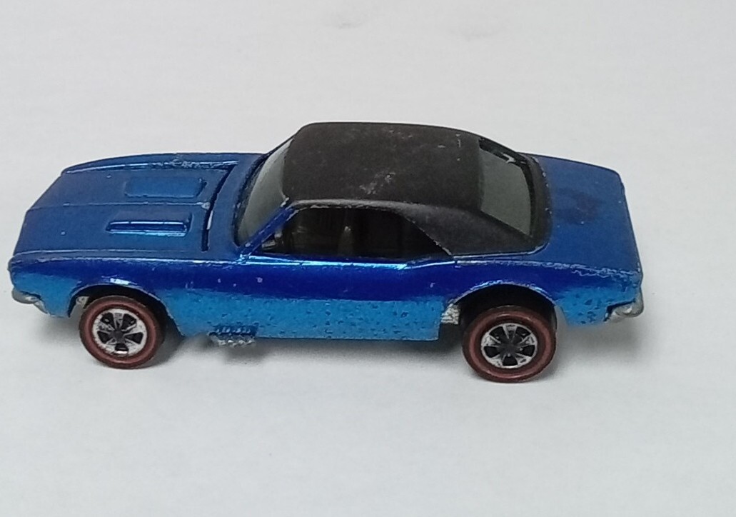 Vintage Hot Wheels Redline 1967 Camaro Blue Black Roof