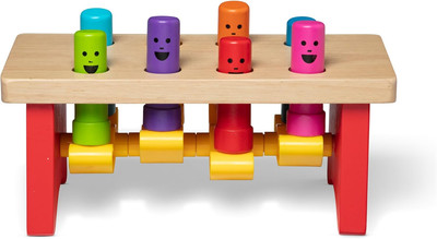Melissa & Doug Deluxe Pounding Bench Wooden Preschool Learning Toy with Mallet