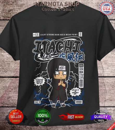 Camiseta Itachi Uchiha Naruto Shippuden Sasuke Anime Unisex Camiseta Todas las Tallas