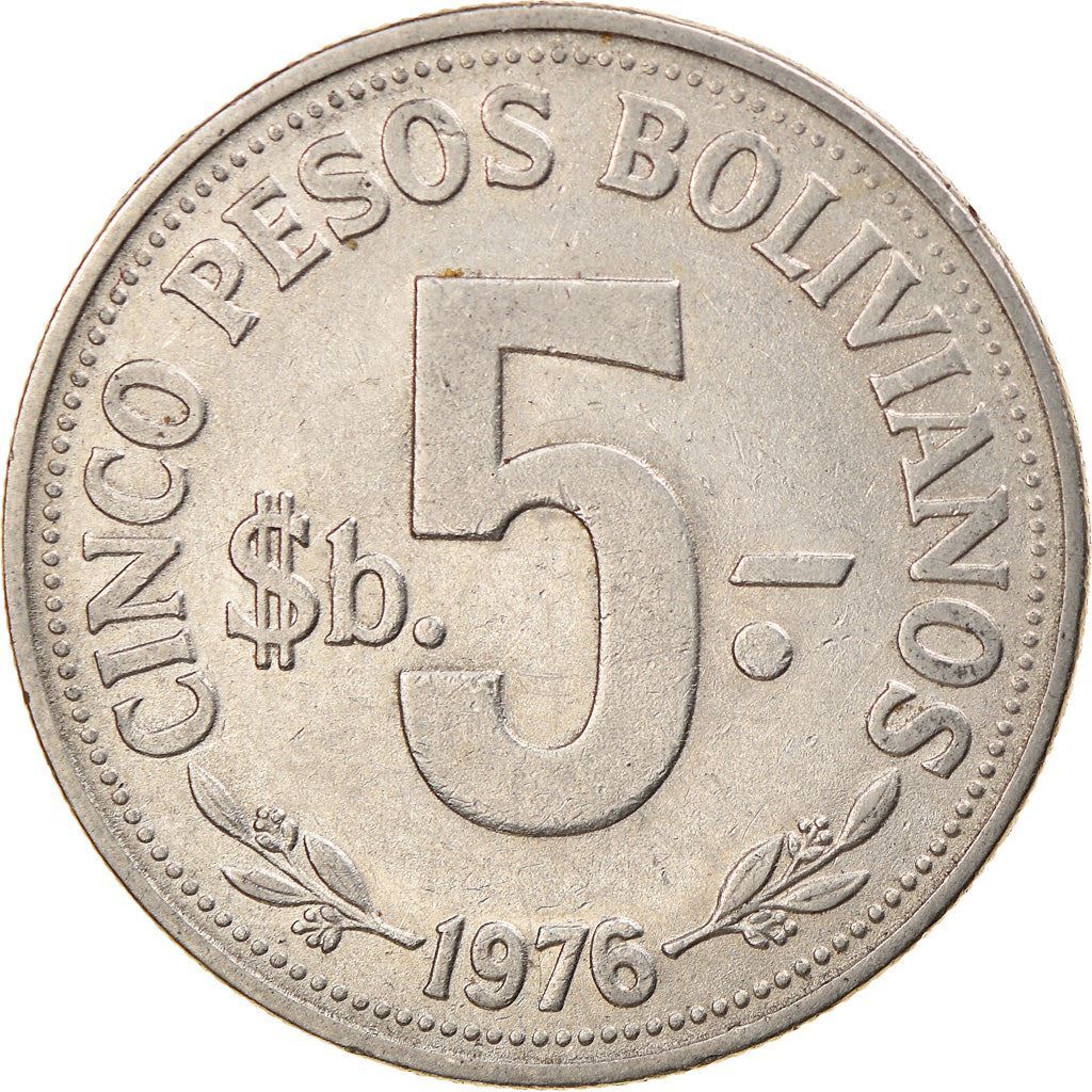 Bolivia | 5 Pesos Bolivianos Coin | Mountains | Chapel