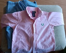 boys chaps pink oxford button down shirt size 4