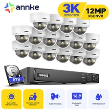 ANNKE 12MP 8CH 16CH NVR 5MP POE Security IP Camera System AI Color Night Vision
