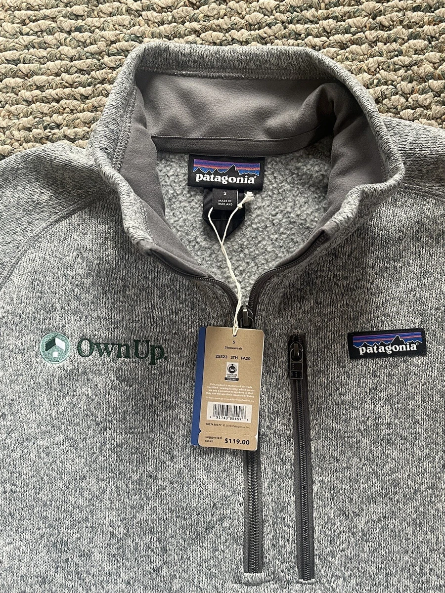 Patagonia BETTER SWEATER QUARTER ZIP Fleece Jacket Stonewash Grey