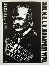 Ex Libris 1970 XIII N.E.L.K Budapest Hungary Dr Semmelweis & Csanyi Istvan