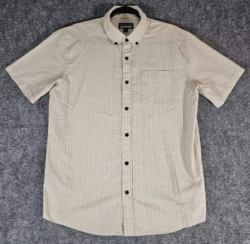Patagonia Hemd Erwachsene Medium Beige Kurzarm Knopfleiste Herren