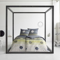 Estella Mako-Satin BettwäSche 135X200 Bailey Punkte Streifen Petrol 4803-50