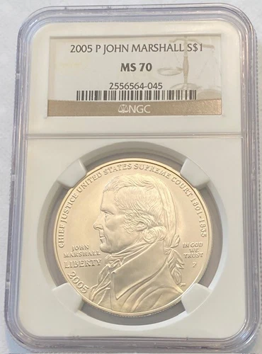 2005-P John Marshall $1 Silver Commemorative NGC MS-70--with Free Shipping