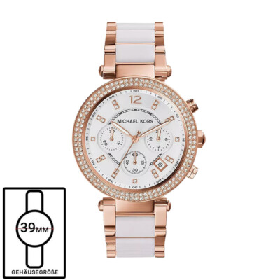 MK5774 Kors Parker Watch für Damen, Chronographenwerk mit Edelstahl Armband 39mm