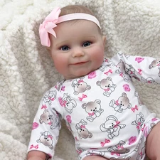Girl Smiling 20" Reborn Baby Dolls Full Body Adorable Newborn Vinyl Toddler Gift