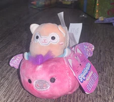 Squishmallows Squishville Mini Micro Vehicle PINK Llama Alpaca Plush Car